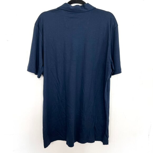 Perry Ellis Luxury Pima Cotton Polo Shirt Navy Casual XL - Picture 3 of 3
